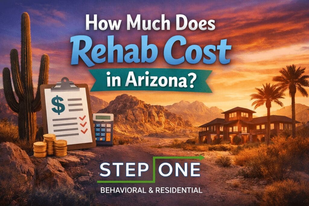 A graphic asking about rehab costs in Arizona with a desert background.