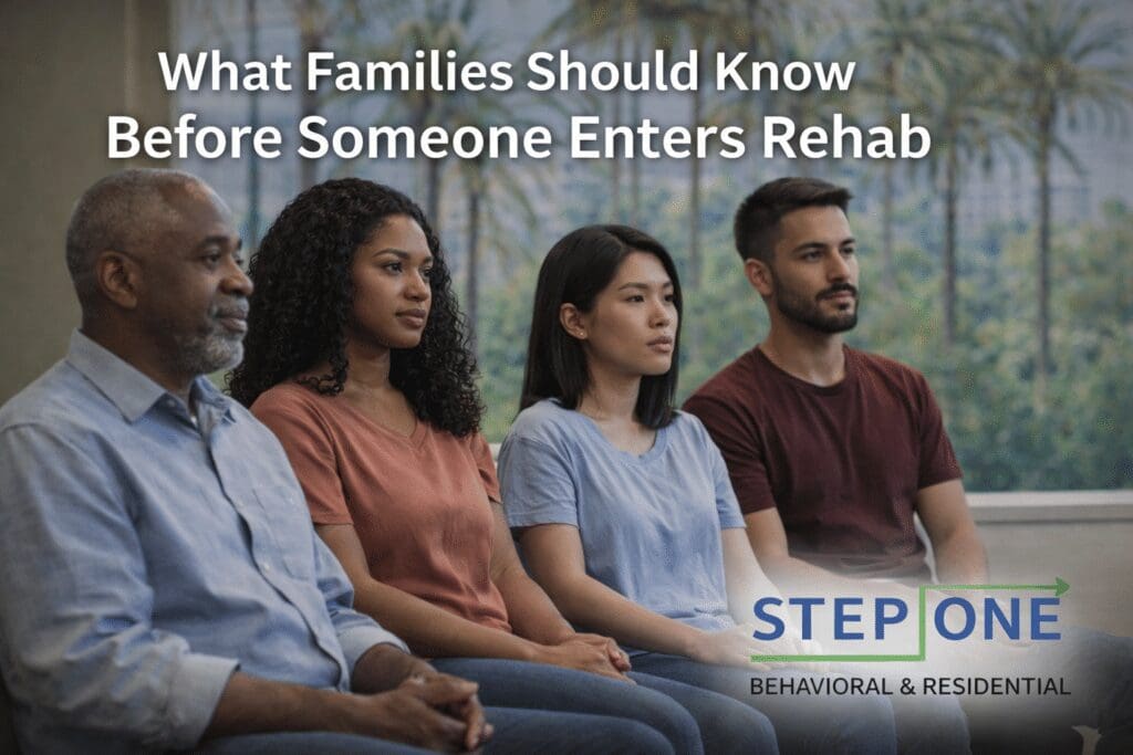 Family discussing addiction treatment options